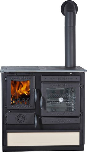 GLOBEFIRE Holzherd Alhena in Beige aus Stahl mit 6,6 kW Leistung, B/T/H: 86,0 x 90,0 x 60,0 cm - Bild 1