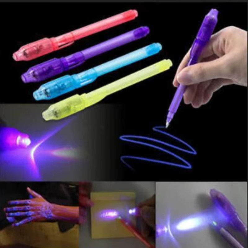 Hairun Unsichtbarer Tintenstift mit UV-Licht in Rot für geheime Nachrichten und Kinderpartygeschenke - Bild 2