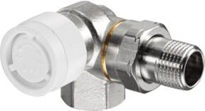 Oventrop Thermostatventil Baureihe AV 9 DN 15, Winkelventil links, Messing vernickelt, Silber - Bild 1