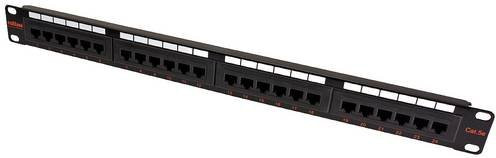 Roline 24 Port Netzwerk-Patchpanel CAT 5e Schwarz, 1 HE, Breite: 48,3 cm - Bild 1