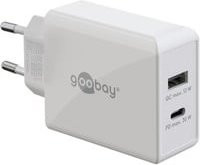 goobay USB-C PD Dual-Schnellladegerät 30 Watt in Weiß - Bild 1
