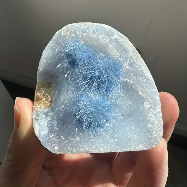 Blauer Achat-Cluster von CrystalHola als Mineralexemplar und Quarz-Cluster zur Sammlung - Bild 1
