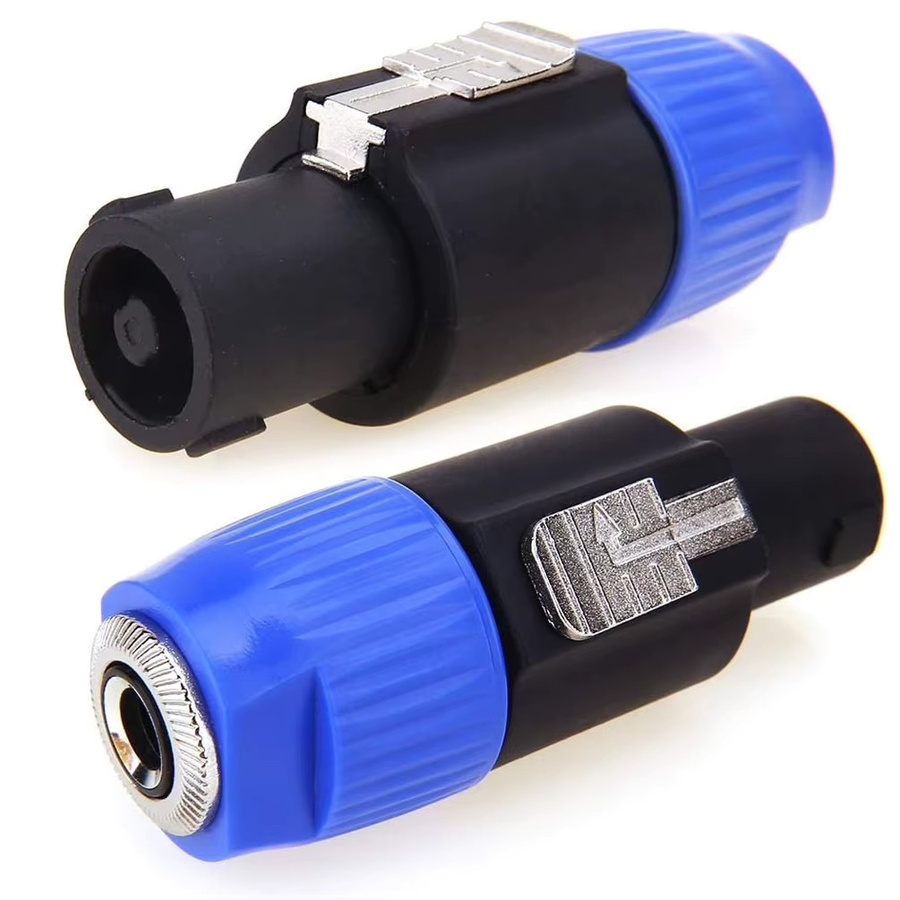 FRHY 2er-Set NL4FC 4-Pol Lautsprecher Stecker auf 6,5mm Weibliche Metall Jack Adapter mit Metall Latch, Farbe: Blau - Bild 3