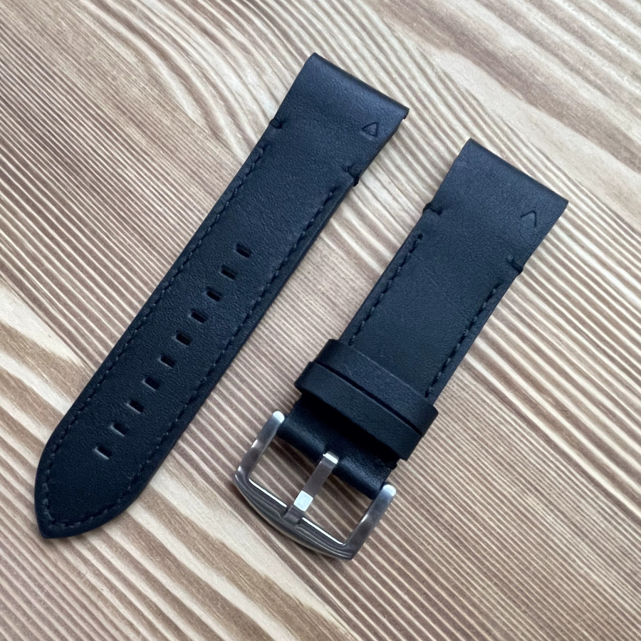 Garmin Uhrenarmband Leder, 22 26mm, Schwarz, Unisex - Bild 2