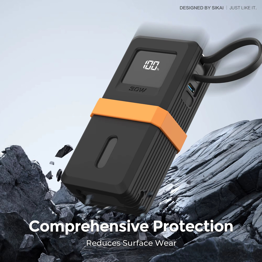 SIKAI Silikon-Schutzhülle für Anker Nano 3-in-1 PD30W 10000mAh Powerbank in Pink, Blau oder Schwarz - Bild 2
