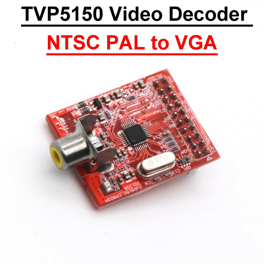 DykbRadio TVP5150 Video Decoder Modul mit FPGA und SDRAM für NTSC und PAL digitale Videosignale, Analog AV Eingang und VGA Display, Farbe: rot - Bild 2
