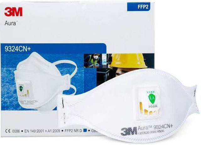 3M Aura 9324CN+ FFP2-Maske mit Cool-Flow-Ventil in Weiß - Bild 1