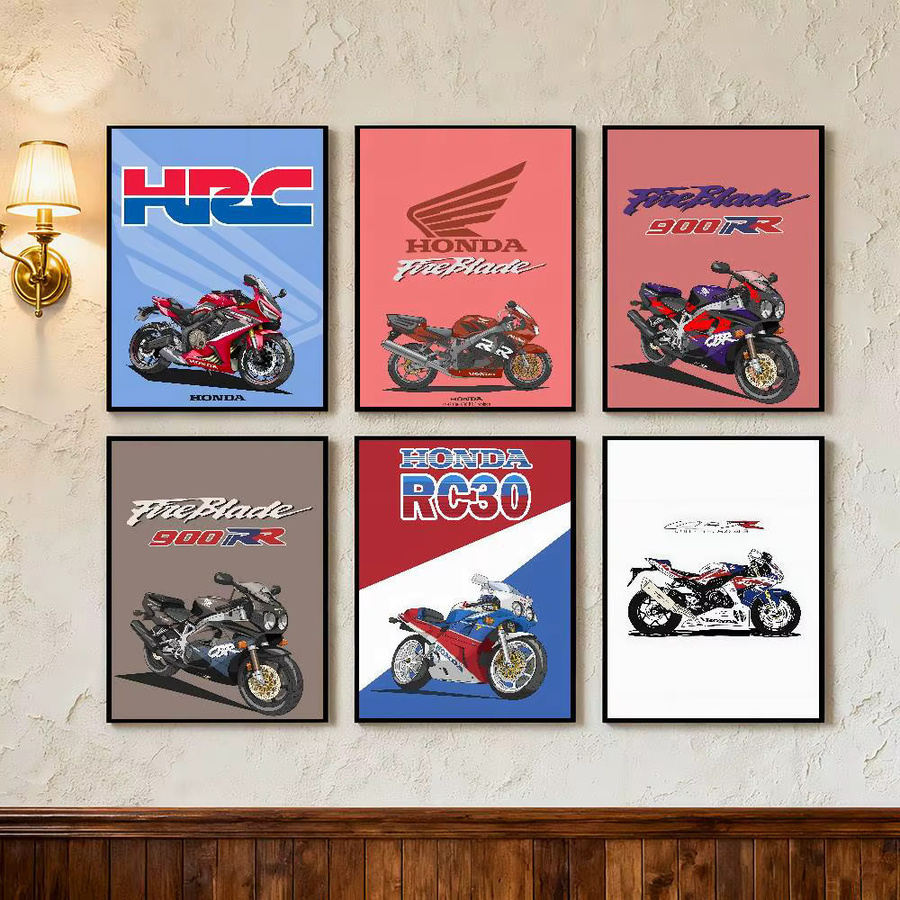 Kayou Honda Racing HRC Poster Kunstdruck im Anime-Stil, Mehrfarbig, B: 15,0 cm, H: 15,0 cm - Bild 3