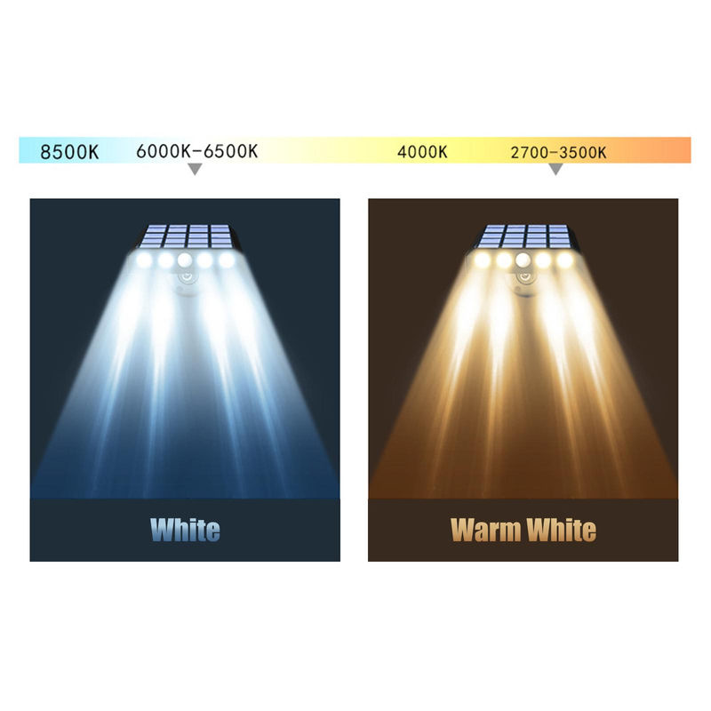 TOMTOP JMS Solarbetriebene LED Sicherheitsleuchte in Überwachungskamera-Optik mit PIR-Bewegungssensor, Farbe: Weiß, Lichtfarbe: Warmweiß - Bild 5