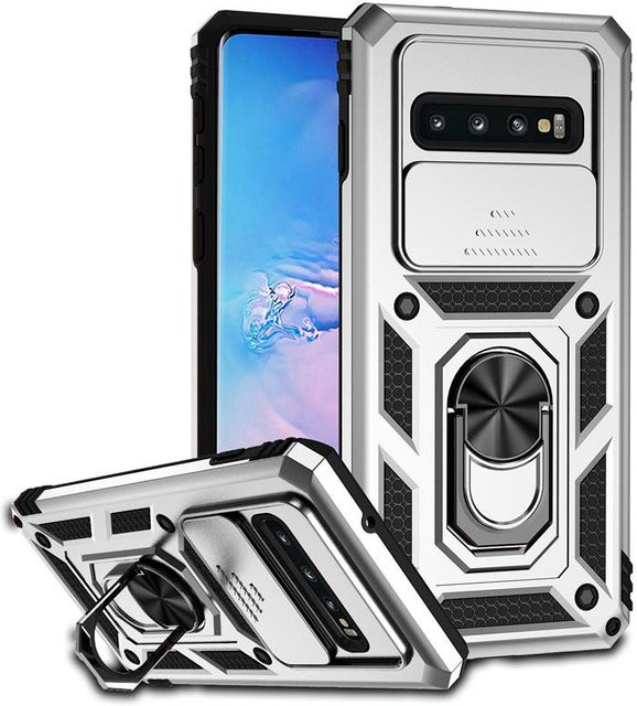 Stoßfeste Schutzhülle mit Panzerfolie und Kameraschutz sowie Ringhalter für dein Samsung Galaxy S10 und S10 Plus (4G) - Bild 1