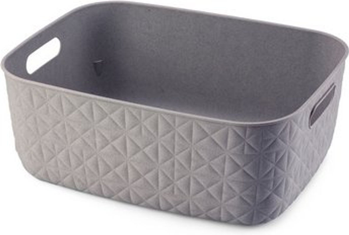 CURVER Aufbewahrungskorb SOFTEX aus Kunststoff, rechteckig, beige/grau, B: 37,9 cm, T: 29,2 cm, H: 14,3 cm - Bild 1