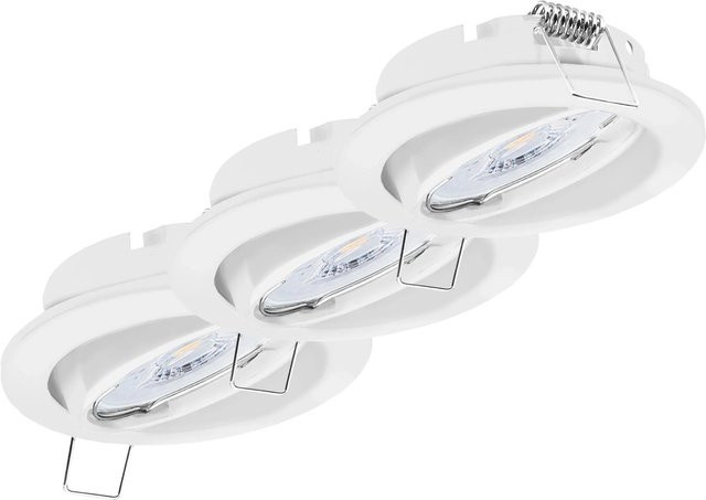Oktaplex 3er Set Dijon Deckeneinbaustrahler in Weiß, dimmbar und schwenkbar, inkl. LED Modul, 3000K Warmweiß, 380lm - Bild 1