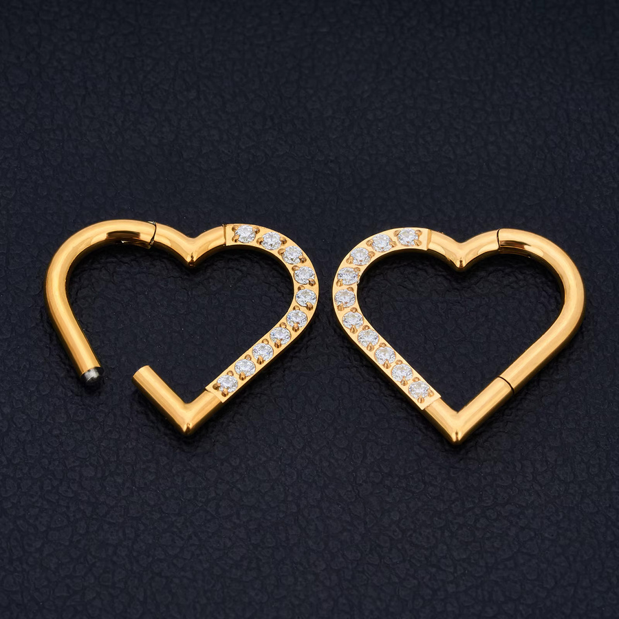 Ohrring Hoop Titan, Herz, 16G, Damen - Bild 2