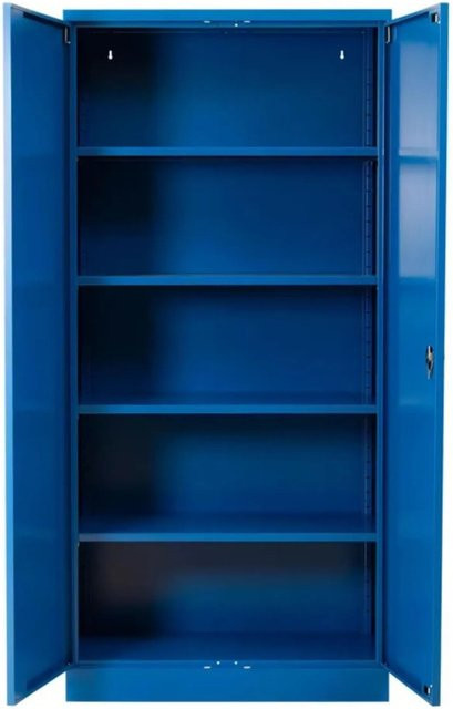 PROREGAL Stahlschrank Bee mit 6 verstellbaren Fachböden und Scharniertüren in Blau, H x B x T: 195 x 92 x 42 cm - Bild 1