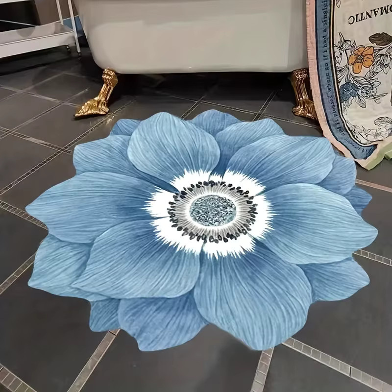 VIKAMA Dekorative Fußmatte mit Blumenmuster für Wohnzimmer, Schlafzimmer und Sofa - Bild 2