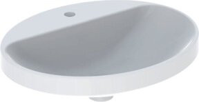 Geberit Einbauwaschtisch VariForm aus Keramik in Weiß mit Überlauf und ovaler Form, Breite: 55 cm, Tiefe: 45 cm - Bild 1