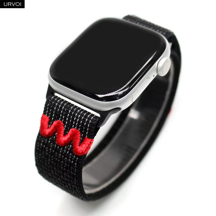 URVOI Uhrenarmband Nylon-Klettverschluss, Schwarz, Unisex - Bild 1