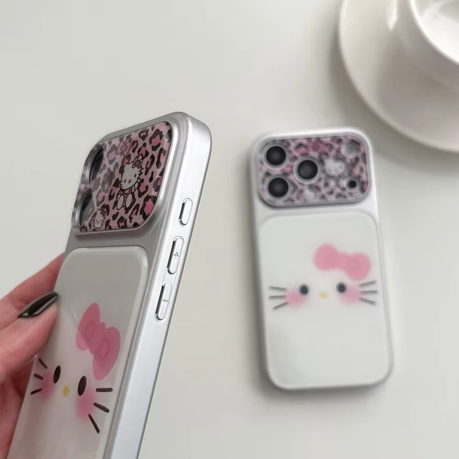 Sanrio Handyhülle mit rosa Leopardenmuster für iPhone 14 15 16 17 Pro Max in Pink und Weiß - Bild 5