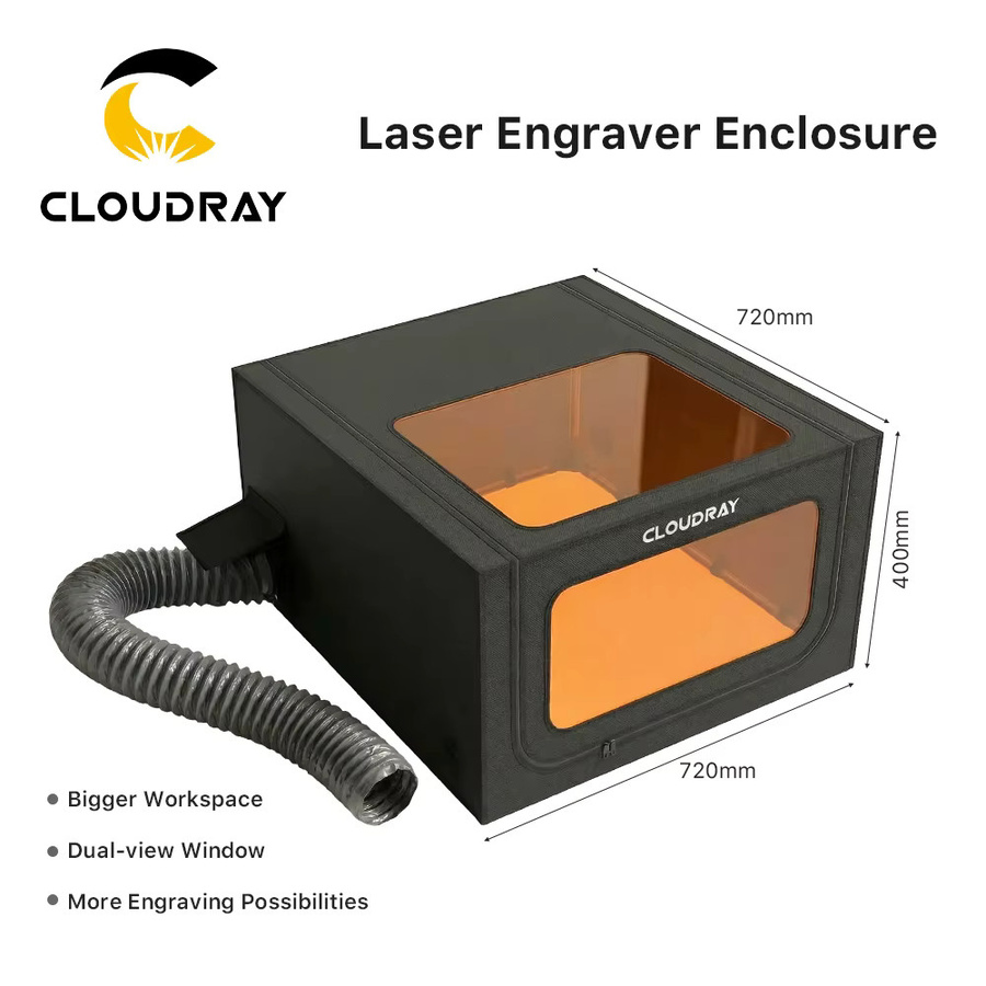 Cloudray Universelle Schutzabdeckung für Laser-Graviermaschinen mit Rauchfilter, Schwarz, B/T/H: 72 x 40 x 72 cm - Bild 2