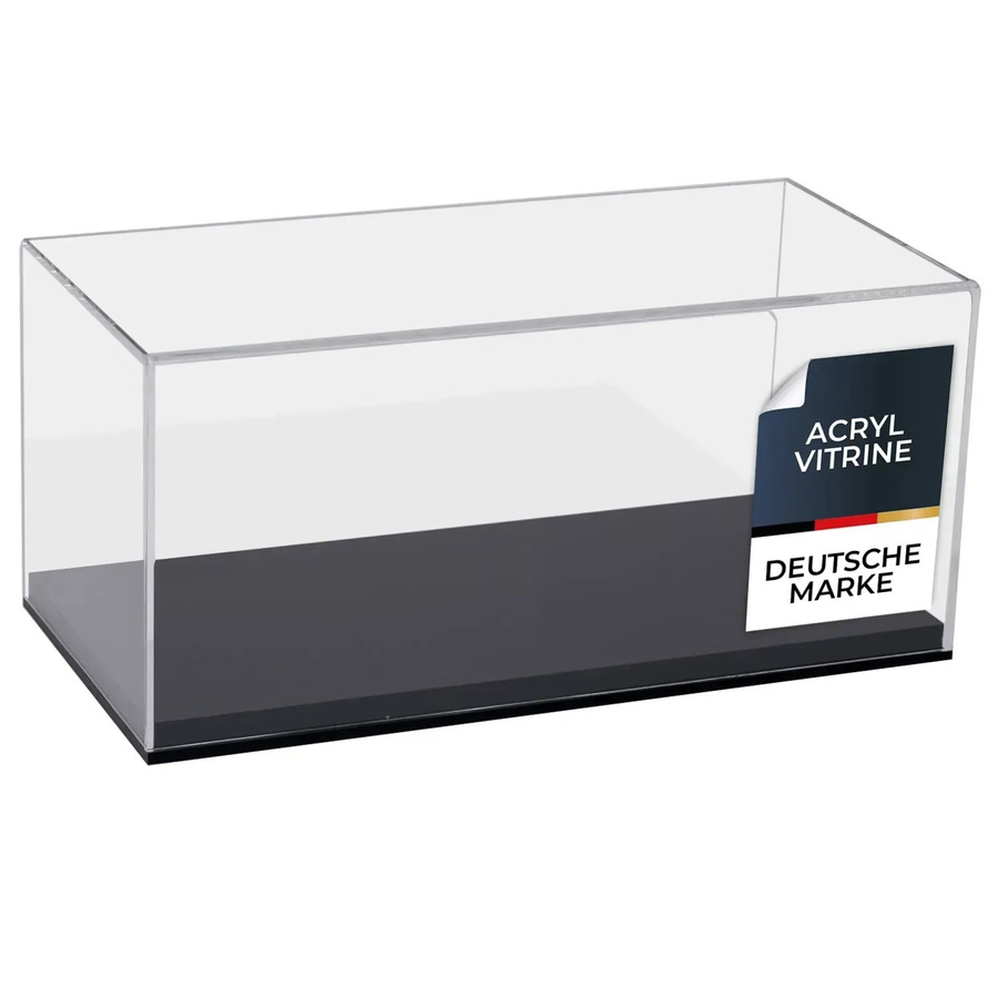 HMF Acryl Vitrine Schaukasten für Modellautos und Figuren, Transparent/Schwarz, B/T/H: 30 x 15 x 14 cm - Bild 2