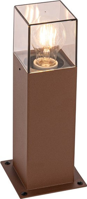 QAZQA Pollerleuchte in Braun im Industrial Design mit E27 Fassung und IP44 Schutzart, Höhe: 30 cm - Bild 1