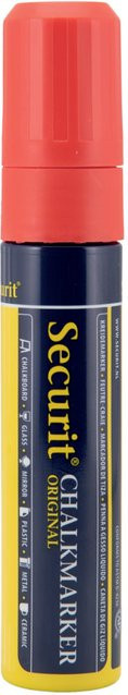 Securit Flüssigkreidemarker für Profis mit rechteckiger Spitze in Rot, Schriftbreite: 27 mm, Länge: 2,7 cm - Bild 1