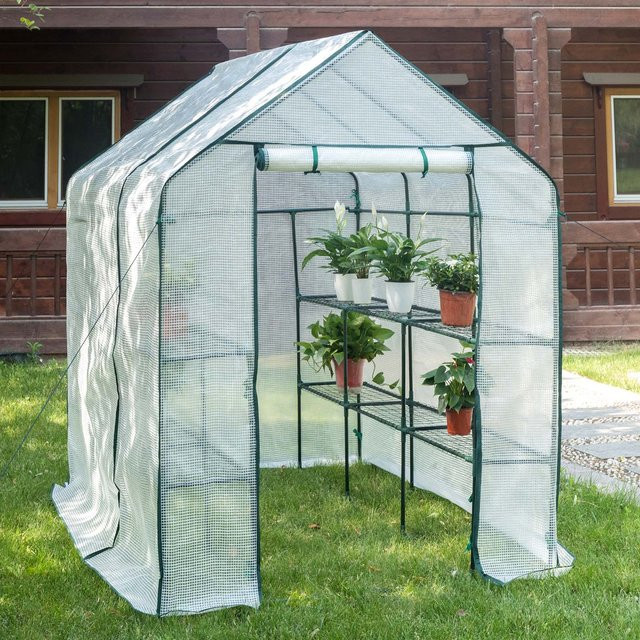 WOLTU Warmfolie-Gewächshaus mit Etagen in Grün für den Gemüse- und Blumenanbau, B/T/H: 215 x 143 x 195 cm - Bild 1