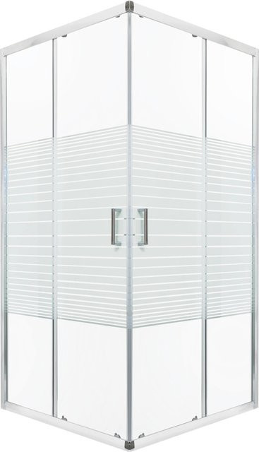 Kerra Duschkabine Madera STR SQ Eckdusche mit Schiebetür, Farbe: Transparent/Weiß, B/T: 77 x 77 cm, Höhe: 190 cm, 5mm ESG Glas, ohne Duschwanne - Bild 1