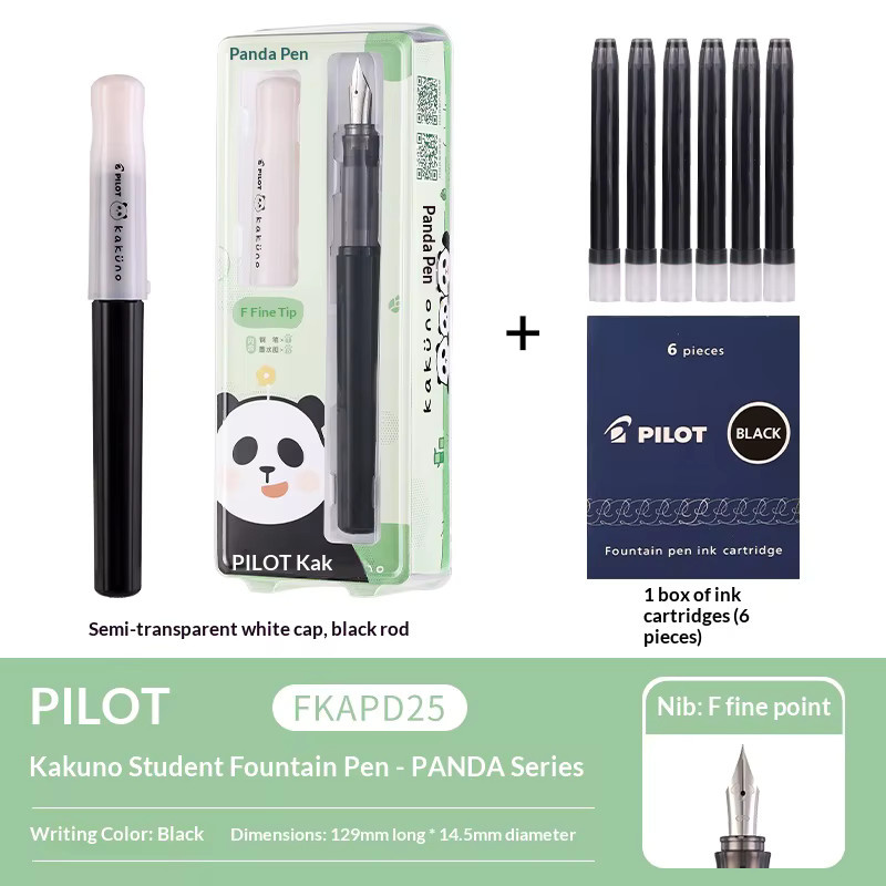 PILOT Kakuno Füllfederhalter Panda Limited Edition in Schwarz mit F-Stiftspitze - Bild 6