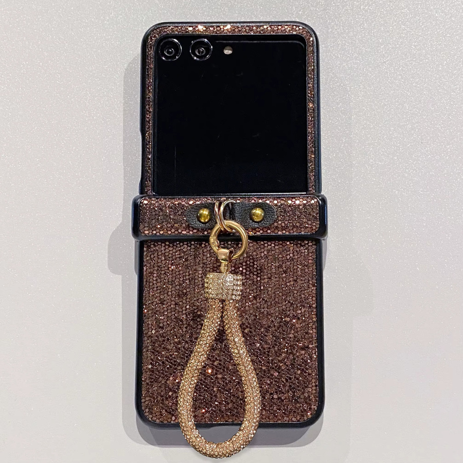 Glitzernde Diamant Handyhülle mit Lanyard für Motorola Razr 50 und Razr 60 Ultra, Farbe Schwarz, stoßfeste PC-Schutzhülle mit glänzendem Armband - Bild 3