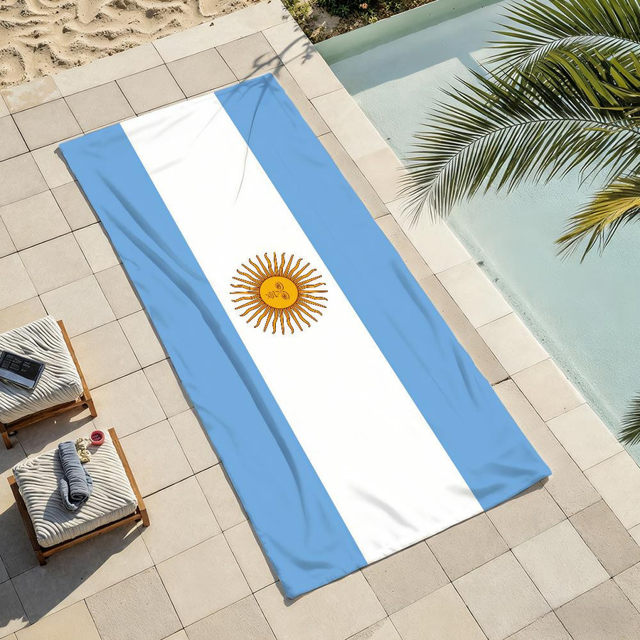 Strandtuch Flagge Argentinien von Creative Man, weich und schnelltrocknend, B: 40 cm, H: 60 cm - Bild 2