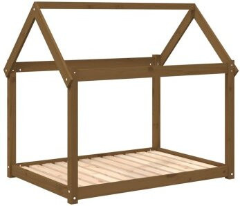 VidaXL Hundebett XXL aus Kiefernholz in Dunkelbraun, B/T/H: 111 x 80 x 100 cm - Bild 1