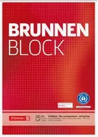 BRUNNEN Briefblock A4 mit kariertem Papier in Rot und Weiß mit Blauer Engel Zertifizierung - Bild 1