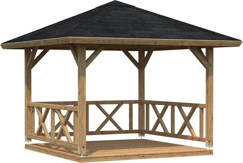 Palmako Holz-Pavillon Betty aus imprägniertem Fichtenholz in Braun mit Zeltdach, B/T/H: 300 x 300 x 323 cm - Bild 2