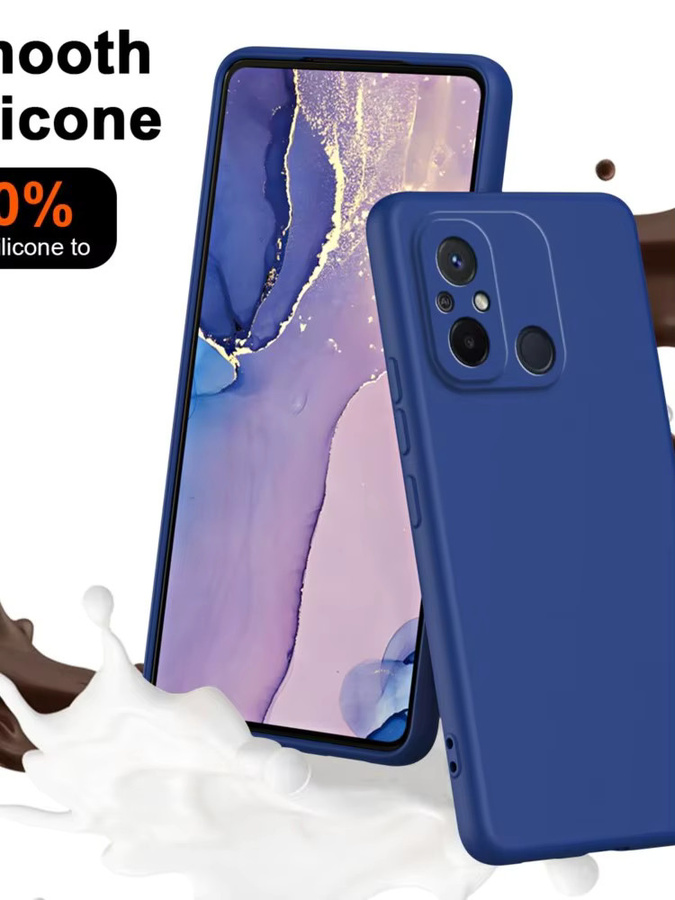 Xiaomi Redmi 12C Handyhülle aus Flüssigsilikon mit Kameraschutz in Grün oder Blau - Bild 7