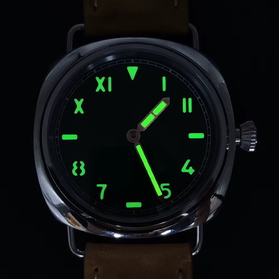 PARNSRPE Armbanduhr Automatik, grünes California-Zifferblatt, 45 mm, Edelstahl, Lederarmband, Unisex - Bild 3