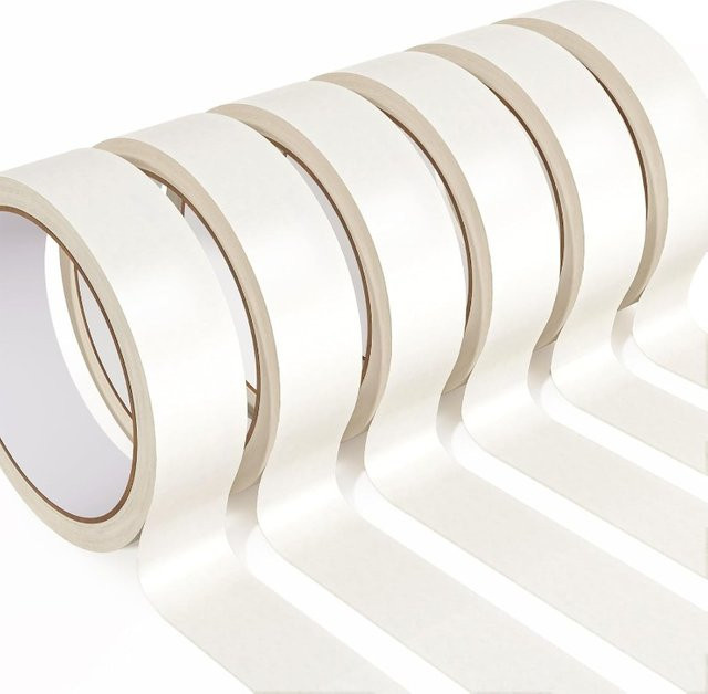 Selbstklebendes weißes Abdeckband aus Papier, 12 m wasserfestes Masking Tape für Autolackierung, Kunstskizzen und Heimdekoration - Bild 1