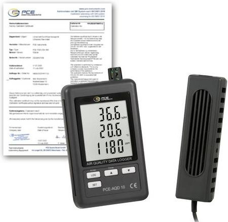 PCE Instruments PCE-AQD 10-ICA CO2 Messgerät in Schwarz, Messbereich 0 - 4000 ppm, ISO kalibriert - Bild 1