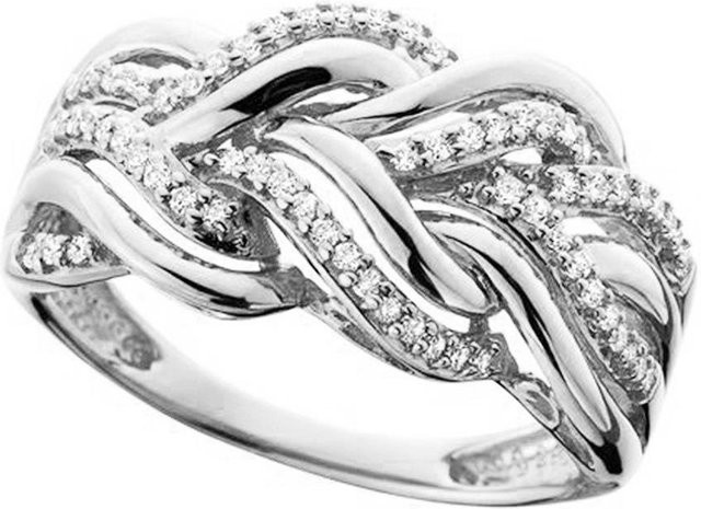 Mehrschichtiger Wickelring, Silber, Zirkonia, Unisex - Bild 1
