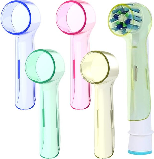 eelhoe Schutzabdeckungen für Oral B elektrische Aufsatzbürsten, 4 Stück, transparent, multicolor - Bild 1