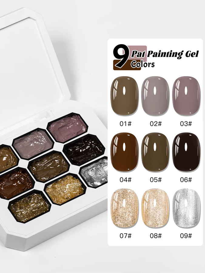 Mtssii Mokka Mousse Glitter Gel, 9 Farben, Schimmernd - Bild 6
