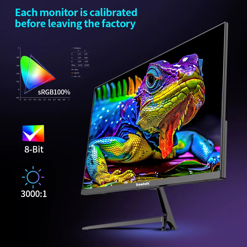 Gawfolk 27 Zoll LED Computer Monitor Schwarz mit Full HD und 120Hz - Bild 2