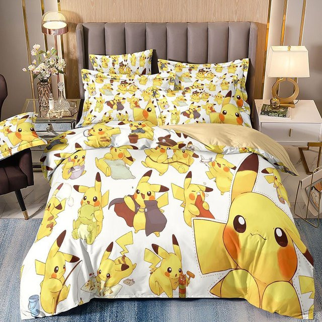 Lodestar Pokémon Pikachu Bettwäscheset aus Mikrofaser, Gelb, B/H: 140 x 200 cm - Bild 1