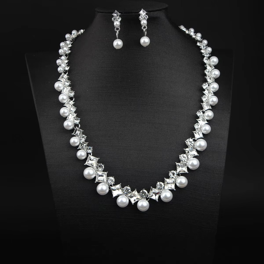 KATARIAN Schmuck-Set, Perle, Diamant, Halskette, Ohrringe - Bild 3
