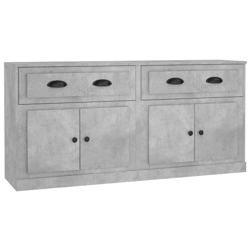 Set aus 2 Schränken von vidaxl in Grau aus Holzwerkstoff mit Scharniertüren und freistehender Bauweise im Classic Design - Bild 2