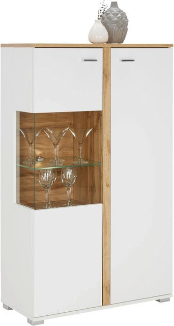 Mömax Highboard Alamo in Eiche, modern mit Soft-Close-Türen und integrierter Beleuchtung, B/T/H: 131 x 37 x 78 cm - Bild 1