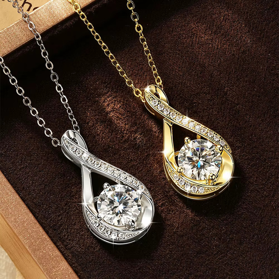 Lnngy Halskette, Moissanit, 14K Gold gefüllt, Infinity-Anhänger, Damen - Bild 2