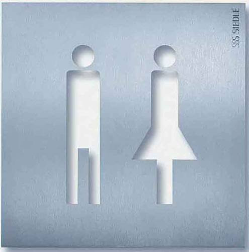 Siedle Hinweisschild Toilette aus Edelstahl in Silber, B: 15,4 cm, H: 1,1 cm, T: 15,4 cm - Bild 1