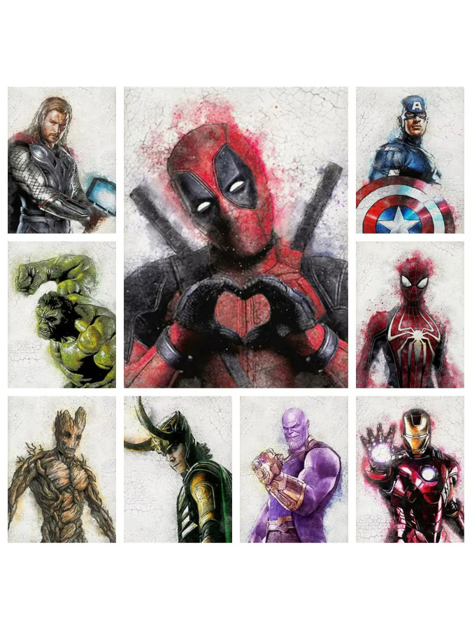 KAYOU Marvel Avengers 5D-Diamant-Malerei-Set mit Spider-Man, DIY-Diamant-Stickerei als Mosaik-Kunst in Multicolour - Bild 2