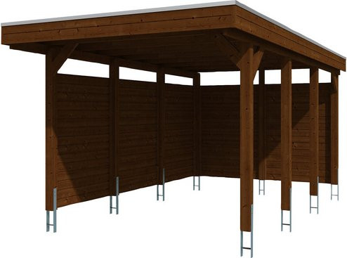 SKANHOLZ Carport Friesland Set 1, farbbehandelt braun, B/T: 314 x 555 cm, Höhe: 241 cm - Bild 1